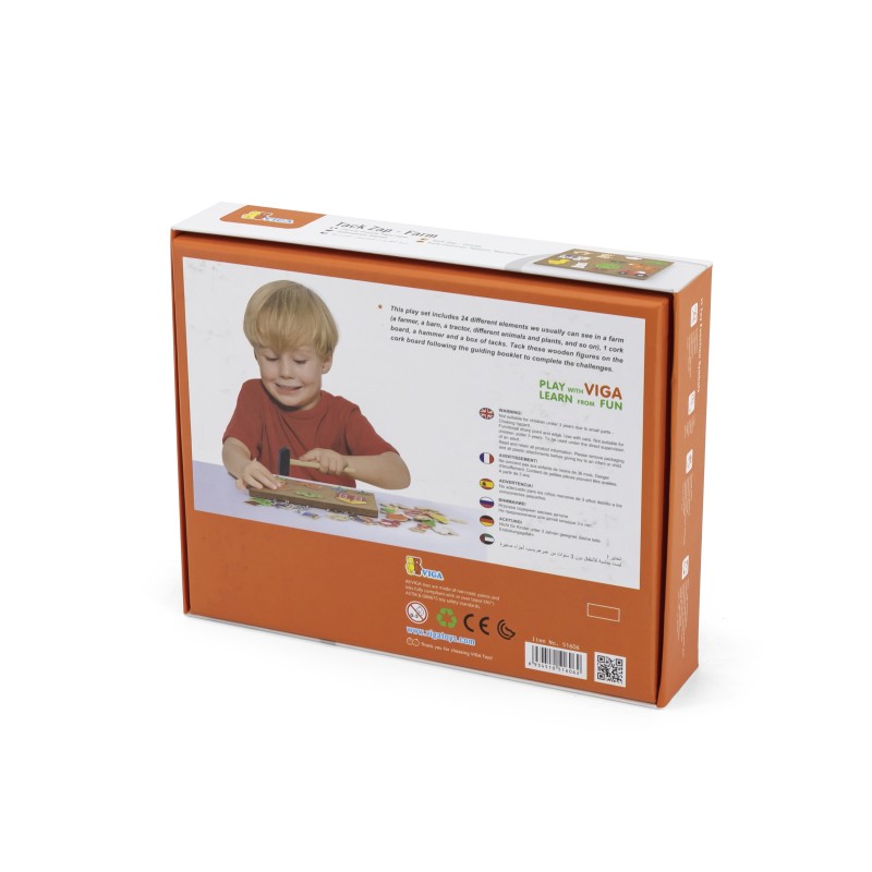 Drewniana Przybijanka Farma z Korkową Tablicą Montessori VIGA Toys Drewniana Przybijanka Farma z Korkową Tablicą Montessori VIGA Toys