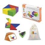 Viga Tangram Drewniana Gra Logiczna Układanka Klocki Łamigłówka