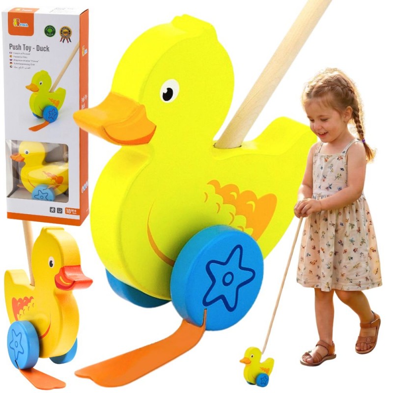 Drewniany Pchacz Kaczuszka dla Dzieci VIGA TOYS Drewniany Pchacz Kaczuszka dla Dzieci VIGA TOYS