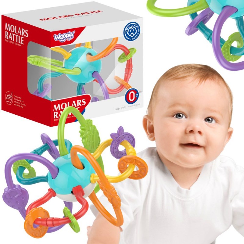 WOOPIE BABY ZABAWKA SENSORYCZNA GRZECHOTKA GRYZAK 2w1 WOOPIE BABY ZABAWKA SENSORYCZNA GRZECHOTKA GRYZAK 2w1