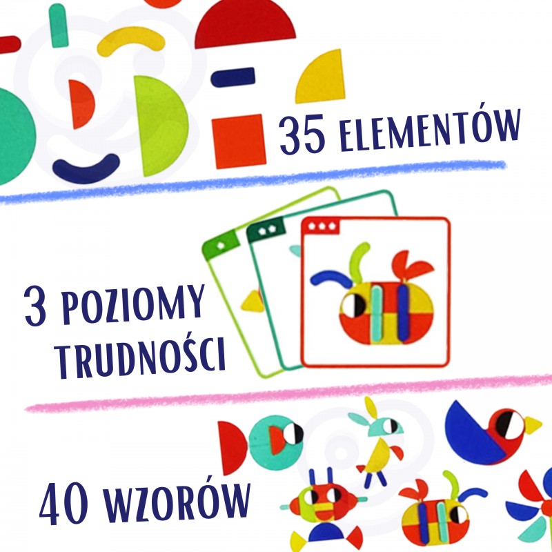 WOOPIE GREEN Drewniana Układanka Montessori 40 Wzorów do Odtworzenia 55 el. Certyfikat FSC WOOPIE GREEN Drewniana Układanka Montessori 40 Wzorów do Odtworzenia 55 el. Certyfikat FSC