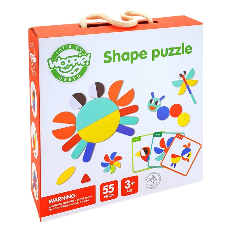 WOOPIE GREEN Drewniana Układanka Montessori 40 Wzorów do Odtworzenia 55 el. Certyfikat FSC WOOPIE GREEN Drewniana Układanka Montessori 40 Wzorów do Odtworzenia 55 el. Certyfikat FSC