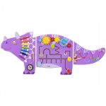 Viga Drewniana Tablica Sensoryczna Manipulacyjna Edu Triceratops 1