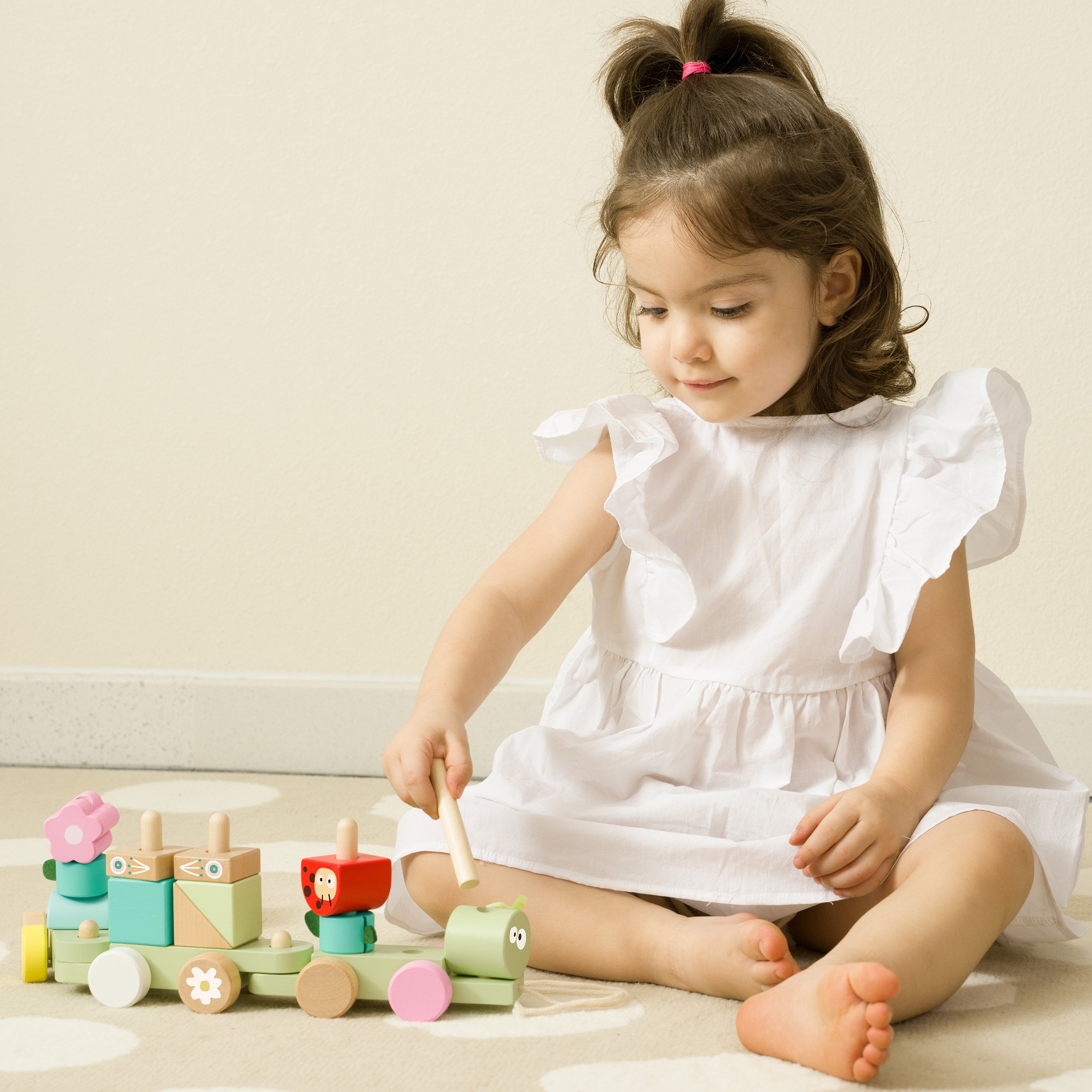 CLASSIC WORLD Montessori Kolejka Gąsienica Drewniana Układanka CLASSIC WORLD Montessori Kolejka Gąsienica Drewniana Układanka