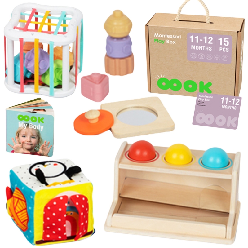 TOOKY TOY Box Pudełko XXL Montessori Edukacyjne 5w1 Sensoryczne 11-12 Mies TOOKY TOY Box Pudełko XXL Montessori Edukacyjne 5w1 Sensoryczne 11-12 Mies