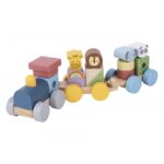 TOOKY TOY Kolejka Drewniana ze Zwierzątkami Klocki Układanka Montessori