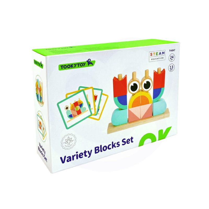 TOOKY TOY  Kreatywne Drewniane Klocki Przestrzenne 3d Krab