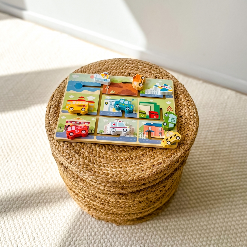 TOOKY TOY Labirynt Drewniany Pojazdy Układanka TOOKY TOY Labirynt Drewniany Pojazdy Układanka