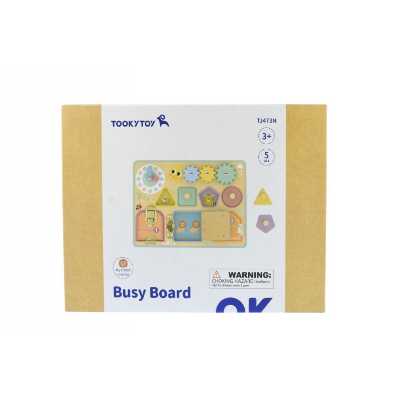 TOOKY TOY Tablica Manipulacyjna Montessori Zamki Zębatki Sorter Zegar TOOKY TOY Tablica Manipulacyjna Montessori Zamki Zębatki Sorter Zegar