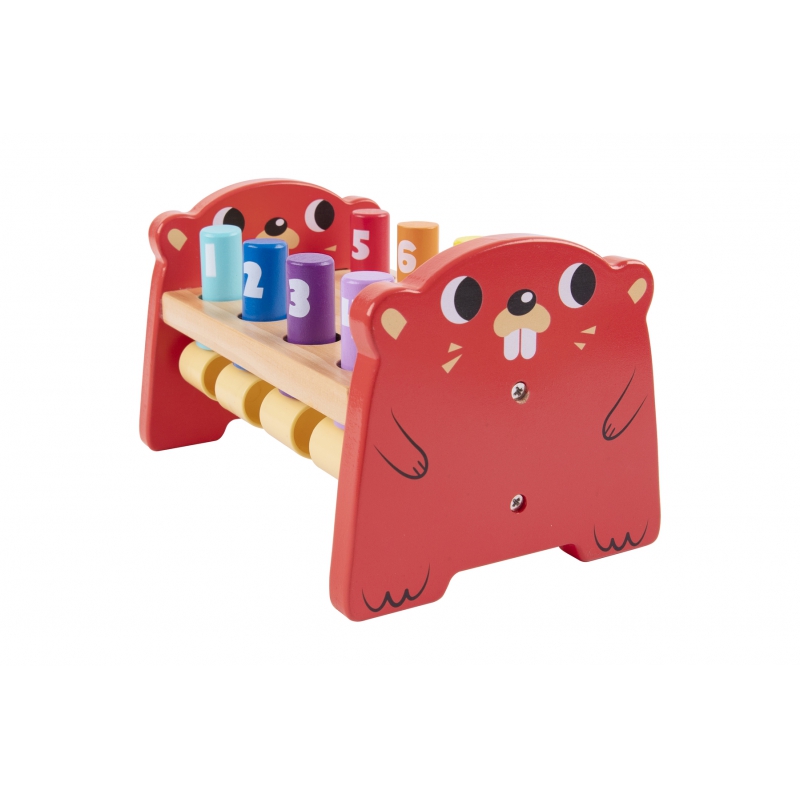 TOOKY TOY Wbijak Przebijak Drewniany Kolorowy TOOKY TOY Wbijak Przebijak Drewniany Kolorowy