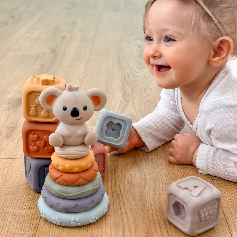 Zestaw Miękkich Gumowych Klocków Sensorycznych 3w1 Miś WOOPIE BABY Zestaw Miękkich Gumowych Klocków Sensorycznych 3w1 Miś WOOPIE BABY