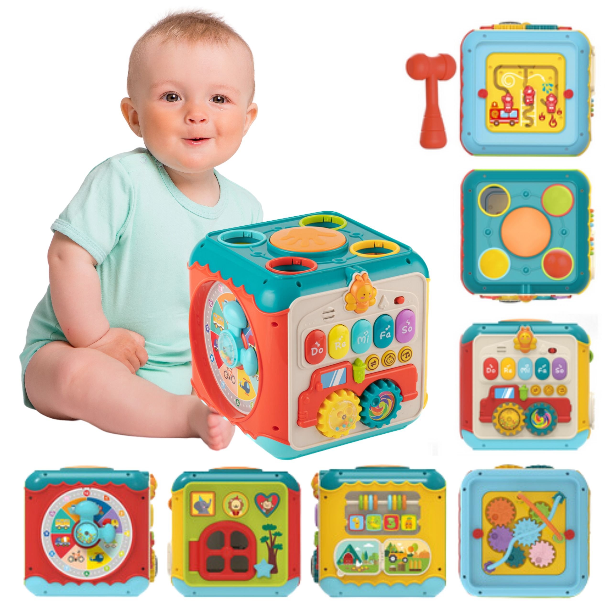 WOOPIE BABY Wielofunkcyjna Kostka Aktywności Montessori 6w1 - 18m+ WOOPIE BABY Wielofunkcyjna Kostka Aktywności Montessori 6w1 - 18m+