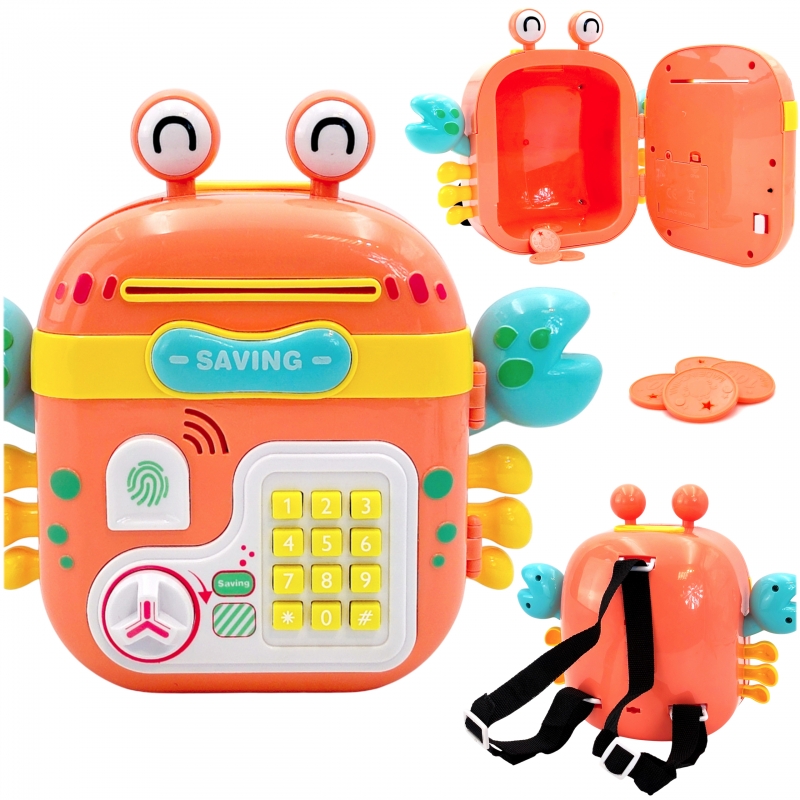 WOOPIE Interaktywny Sejf Kasa Sklepowa Plecak z Klawiaturą 4w1 Monety WOOPIE Interaktywny Sejf Kasa Sklepowa Plecak z Klawiaturą 4w1 Monety