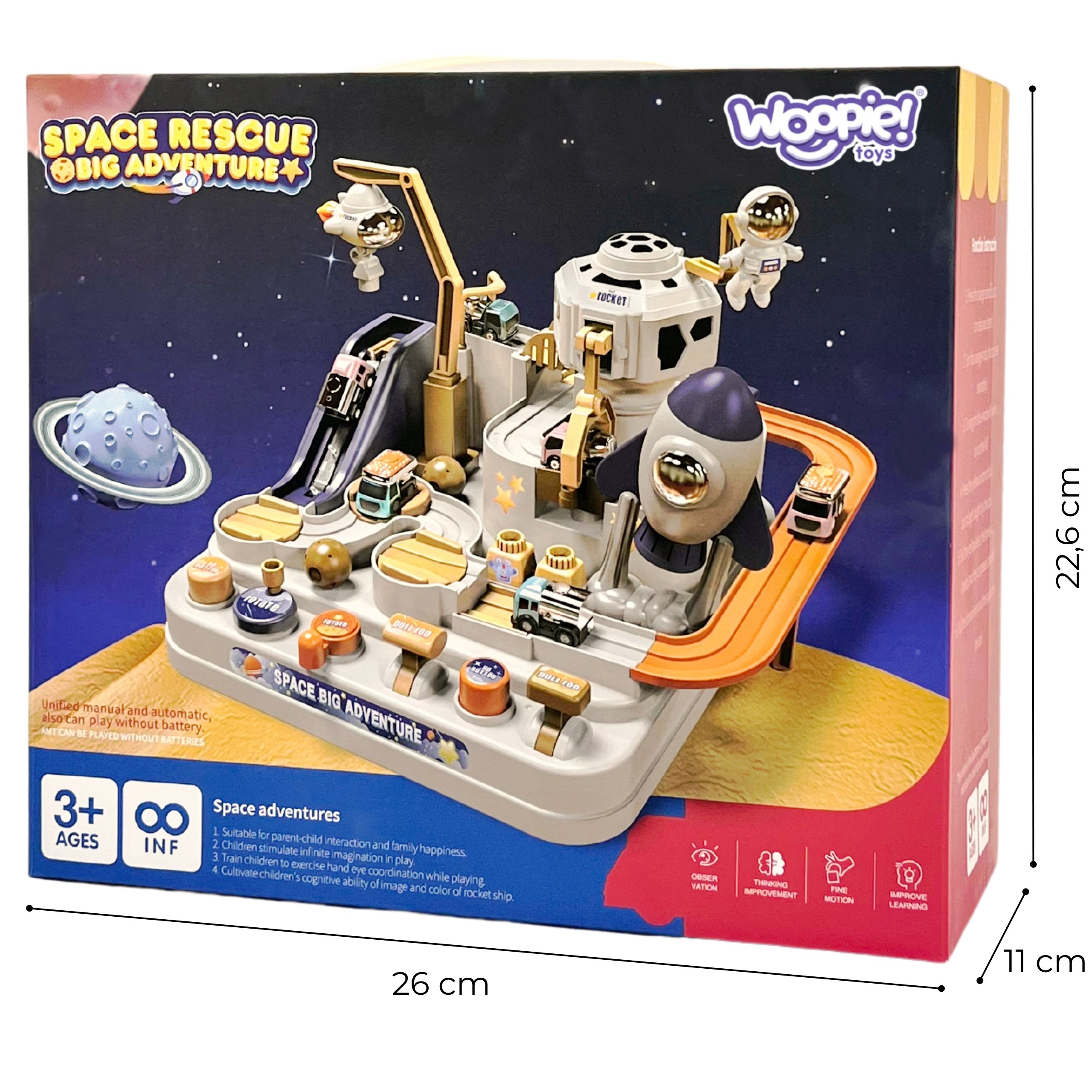 WOOPIE Interaktywny Tor Przeszkód Samochodowy " Kosmiczna Przygoda Astronauty" WOOPIE Interaktywny Tor Przeszkód Samochodowy " Kosmiczna Przygoda Astronauty"