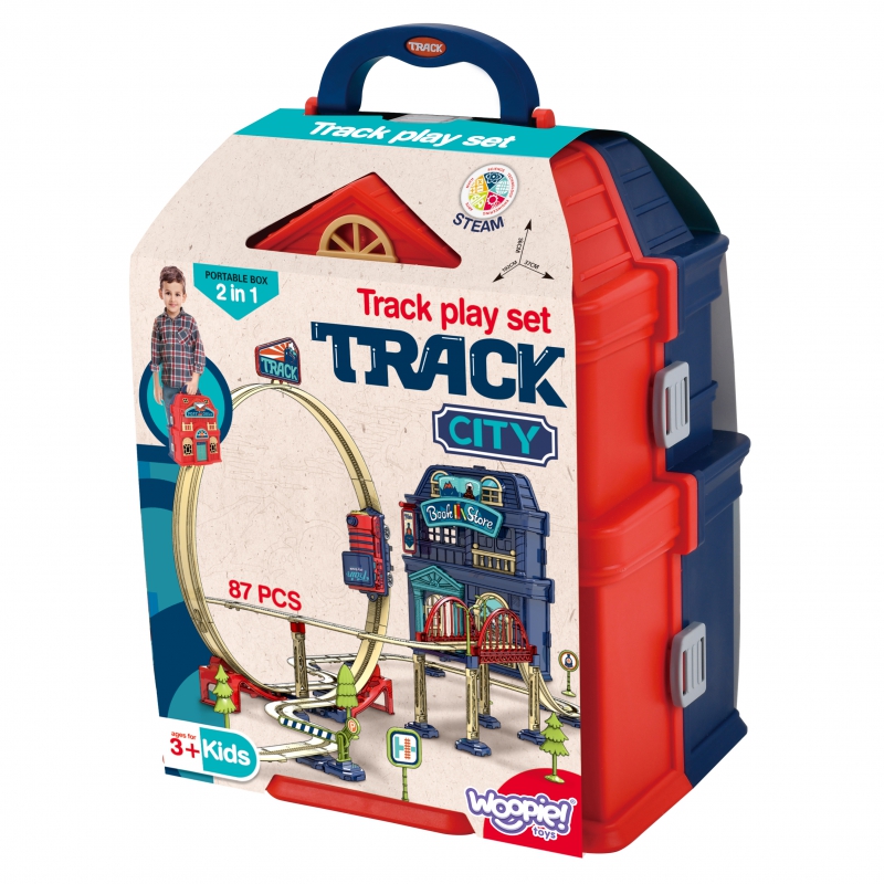 WOOPIE Kolejka Elektryczna 2w1 Składana w Walizkę 87 el. - Długość 3,5 m WOOPIE Kolejka Elektryczna 2w1 Składana w Walizkę 87 el. - Długość 3,5 m