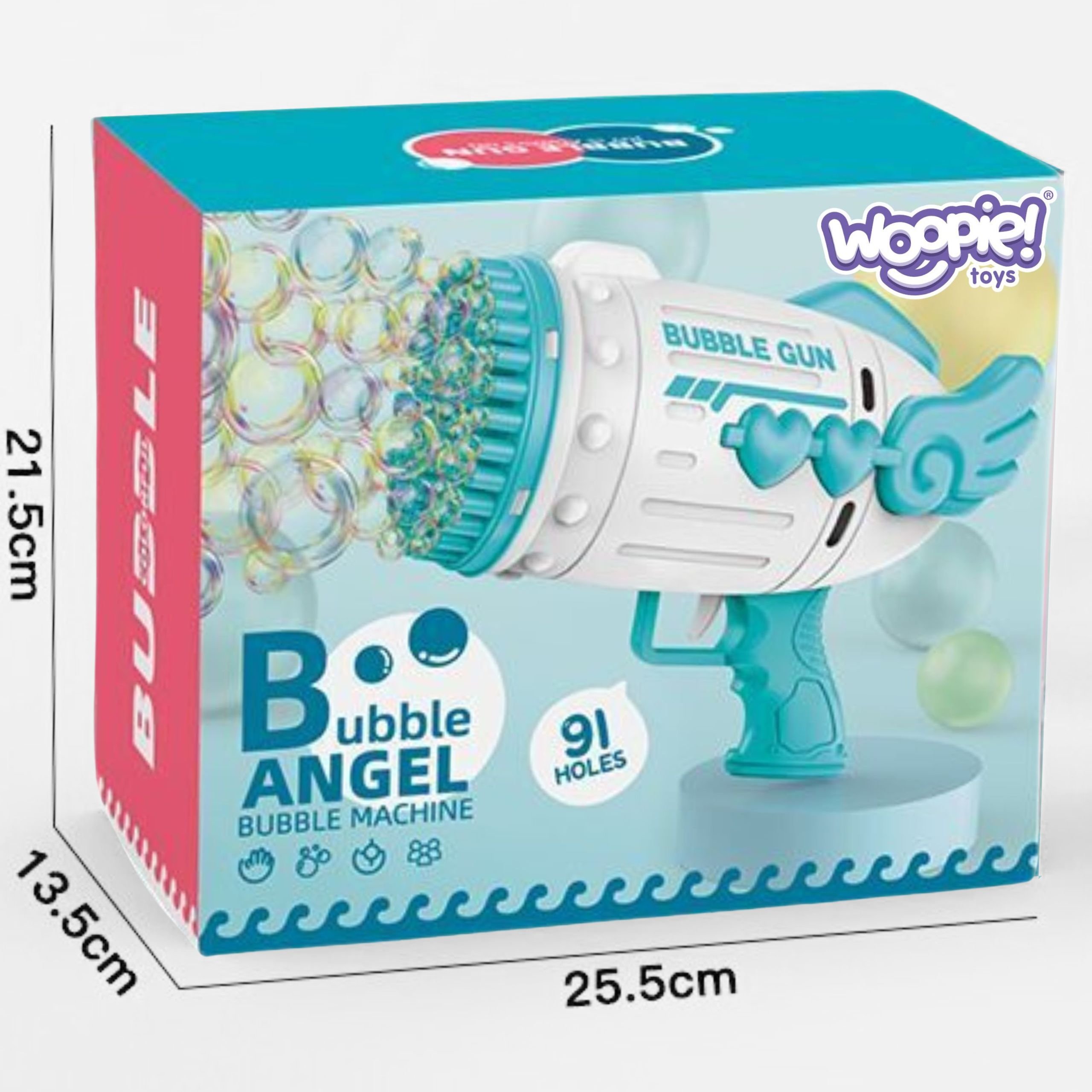 WOOPIE Pistolet do Robienia Baniek Mydlanych 91 Otworów Niebieski WOOPIE Pistolet do Robienia Baniek Mydlanych 91 Otworów Niebieski