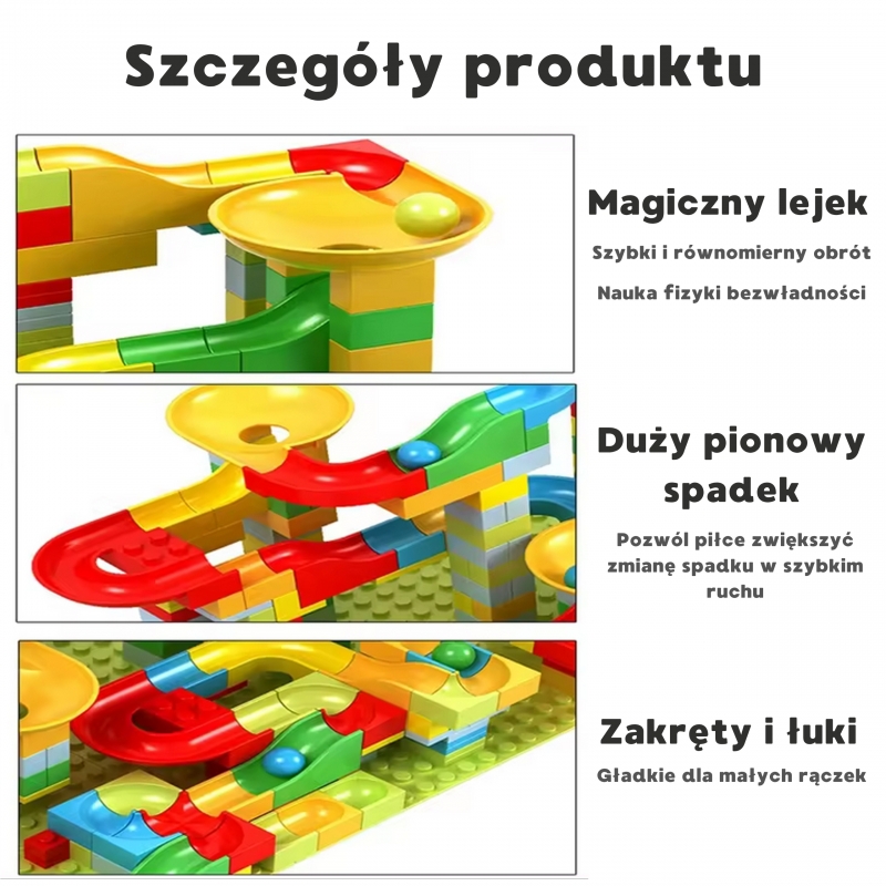 WOOPIE Tor Kulkowy Kulodrom Zjeżdżalnia dla Kulek Konstrukcja 340 el. WOOPIE Tor Kulkowy Kulodrom Zjeżdżalnia dla Kulek Konstrukcja 340 el.