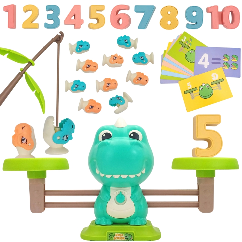 WOOPIE Waga Szalkowa Równoważnia Gra Łowienie Dinozaurów Rybek Nauka Liczydło WOOPIE Waga Szalkowa Równoważnia Gra Łowienie Dinozaurów Rybek Nauka Liczydło