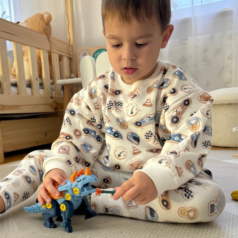 WOOPIE Zestaw Dinozaury do Skręcania 3 szt. Zestaw Konstrukcyjny w Pudełku + Wiertarka i Śrubokręt WOOPIE Zestaw Dinozaury do Skręcania 3 szt. Zestaw Konstrukcyjny w Pudełku + Wiertarka i Śrubokręt
