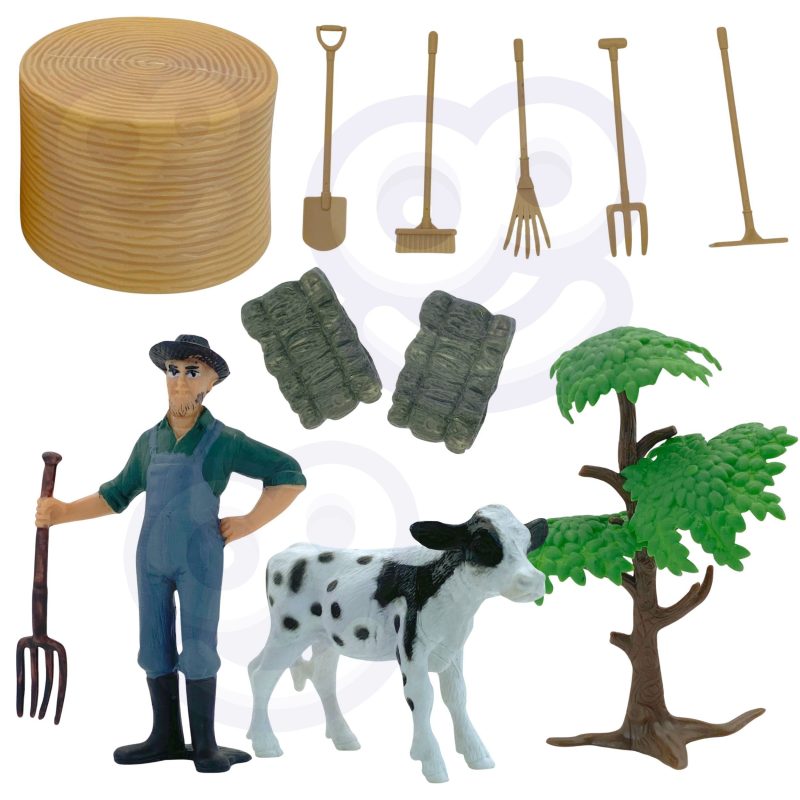 WOOPIE Zestaw Mini Farma Traktor Zwierzęta Osada Farma Rolnik Narzędzia WOOPIE Zestaw Mini Farma Traktor Zwierzęta Osada Farma Rolnik Narzędzia