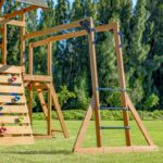 AXI Mitch Play Tower - Duży Plac Zabaw Drewniany Zjeżdżalnia Huśtawki Ścianka Wspinaczkowa + Wieża