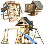AXI Mitch play tower - Duży Plac Zabaw Drewniany Zjeżdżalnia Hustawki Ścianka Wspinaczkowa + Wieża