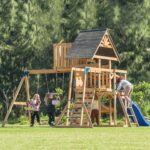 AXI Mitch play tower - Duży Plac Zabaw Drewniany Zjeżdżalnia Hustawki Ścianka Wspinaczkowa + Wieża
