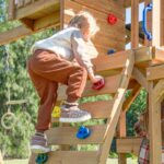 AXI Mitch Play Tower - Duży Plac Zabaw Drewniany Zjeżdżalnia Huśtawki Ścianka Wspinaczkowa + Wieża