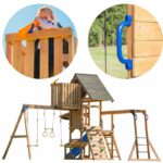 AXI Mitch Play Tower - Duży Plac Zabaw Drewniany Zjeżdżalnia Huśtawki Ścianka Wspinaczkowa + Wieża