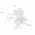 AXI Mitch Play Tower - Duży Plac Zabaw Drewniany Zjeżdżalnia Huśtawki Ścianka Wspinaczkowa + Wieża