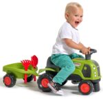 FALK Jeździk Claas 470 Arion Zielony z Przyczepką  + Zestaw do piasku FALK Jeździk Claas 470 Arion Zielony z Przyczepką  + Zestaw do piasku