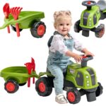 FALK Jeździk Claas 470 Arion Zielony z Przyczepką  + Zestaw do piasku FALK Jeździk Claas 470 Arion Zielony z Przyczepką  + Zestaw do piasku