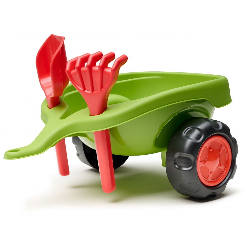 FALK Jeździk Claas 470 Arion Zielony z Przyczepką + Zestaw do piasku FALK Jeździk Claas 470 Arion Zielony z Przyczepką + Zestaw do piasku