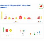 MASTERKIDZ Zestaw Geometrycznych Kształtów Klocków do Paneli Ściennych STEM 260 el.