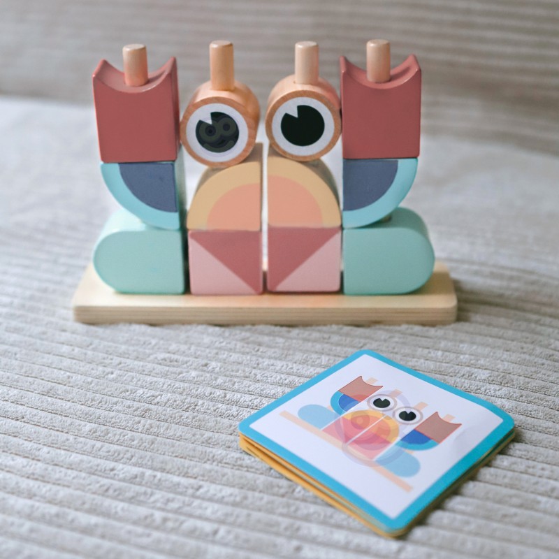 TOOKY TOY Krab Układanka Drewniana Stosy Klocki Bloki Pastelowy TOOKY TOY Krab Układanka Drewniana Stosy Klocki Bloki Pastelowy