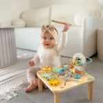 WOOPIE GREEN Drewniany Stolik Edukacyjny Muzyczny Labirynt Sensoryczny 5W1