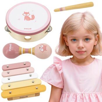 VIGA PolarB Zestaw Instrumentów Muzycznych dla Dzieci - Różowy