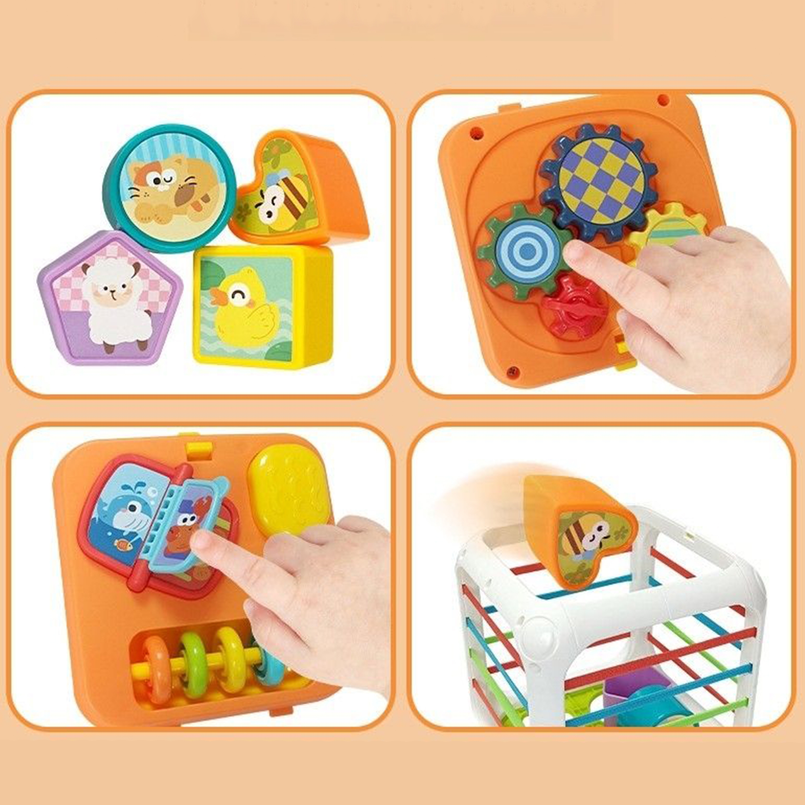 WOOPIE Kostka Edukacyjna Sorter 4w1 Kształty 18m+ WOOPIE Kostka Edukacyjna Sorter 4w1 Kształty 18m+