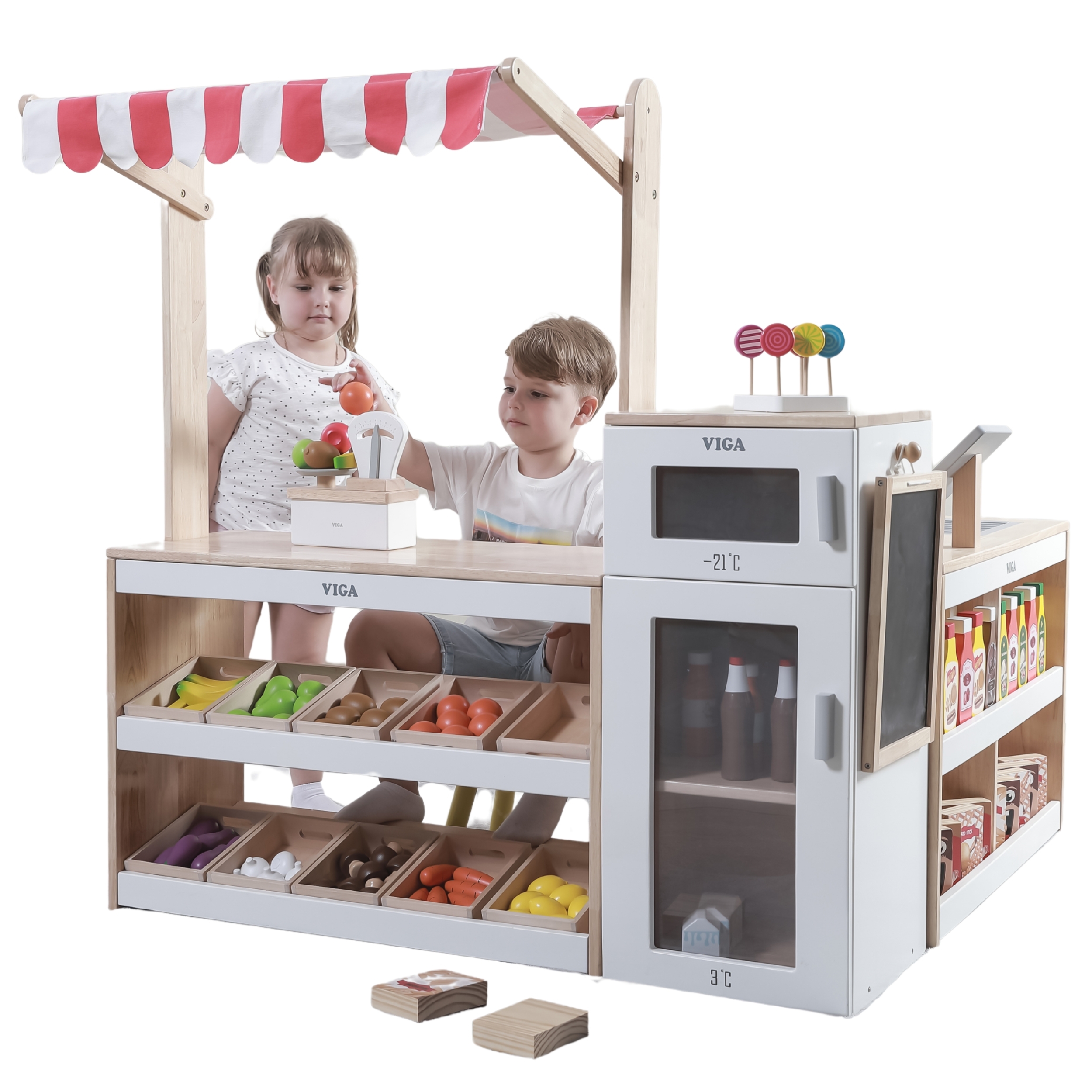 VIGA Drewniany Zestaw Stragan Sklep Supermarket XXL VIGA Drewniany Zestaw Stragan Sklep Supermarket XXL