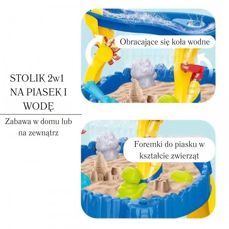 Stolik Wodny XL 2w1 z Krzesełkiem i Piaskownicą Delfinek WOOPIE Stolik Wodny XL 2w1 z Krzesełkiem i Piaskownicą Delfinek WOOPIE