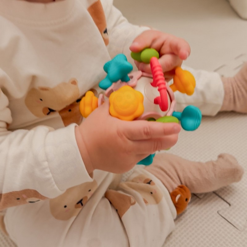 Miękka Grzechotka Sensoryczna 4w1 z Gryzakiem dla Niemowląt WOOPIE BABY Miękka Grzechotka Sensoryczna 4w1 z Gryzakiem dla Niemowląt WOOPIE BABY