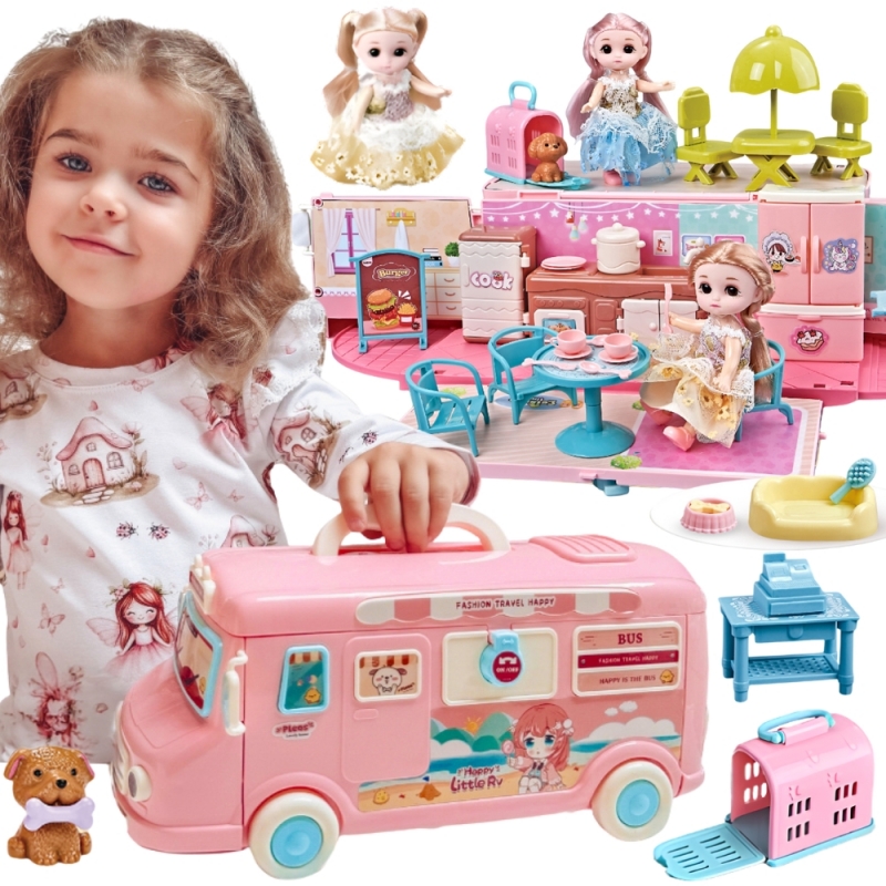 WOOPIE Kamper 2w1 Domek XXL Zestaw dla Lalek WOOPIE Kamper 2w1 Domek XXL Zestaw dla Lalek
