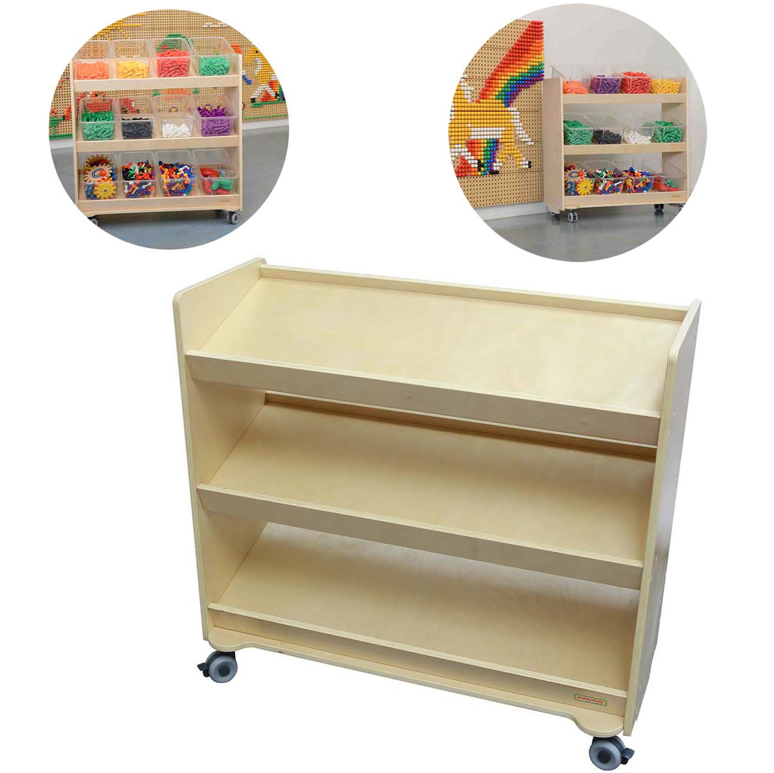 MASTERKIDZ Regał na Kółka - 3 Półki Na Akcesoria Do Tablicy STEM 800H x 800L MASTERKIDZ Regał na Kółka - 3 Półki Na Akcesoria Do Tablicy STEM 800H x 800L
