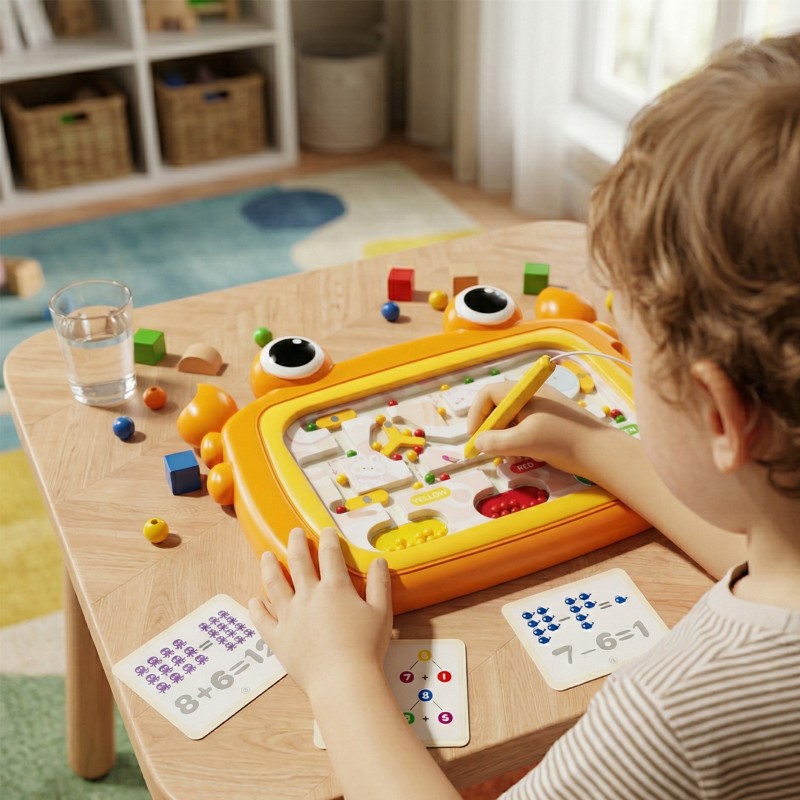 WOOPIE Tablica Magnetyczna Montessori Labirynt Krab Pomarańczowa WOOPIE Tablica Magnetyczna Montessori Labirynt Krab Pomarańczowa
