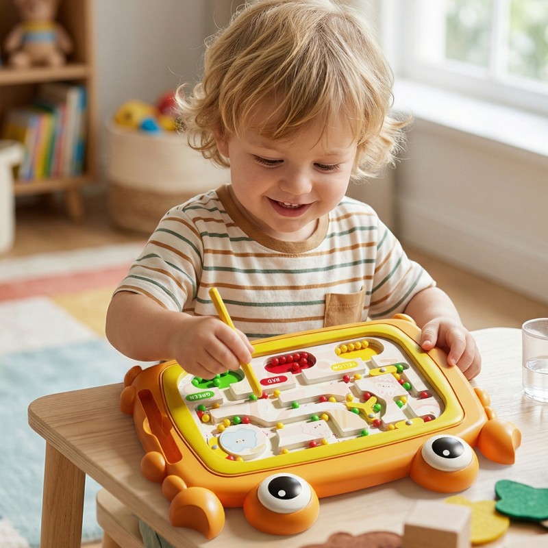 WOOPIE Tablica Magnetyczna Montessori Labirynt Krab Pomarańczowa WOOPIE Tablica Magnetyczna Montessori Labirynt Krab Pomarańczowa