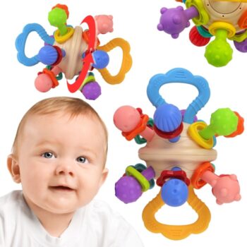 Miękka Grzechotka i Gryzak – Zabawka Sensoryczna dla Niemowląt WOOPIE BABY