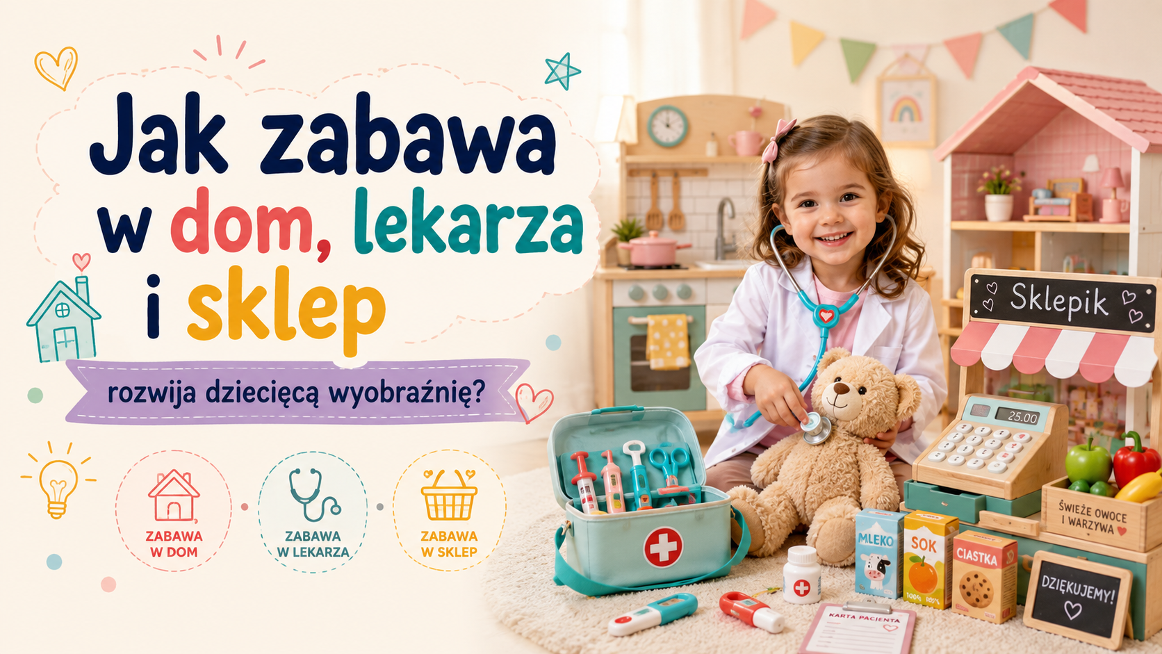 Jak zabawa w dom, lekarza i sklep rozwija dziecięcą wyobraźnię